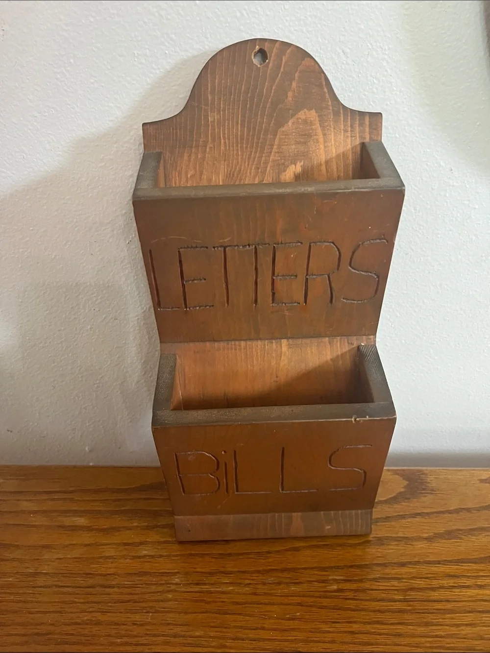 Rustic Brown Wooden cottage core Wall Mail Organizer - Letters & Bills